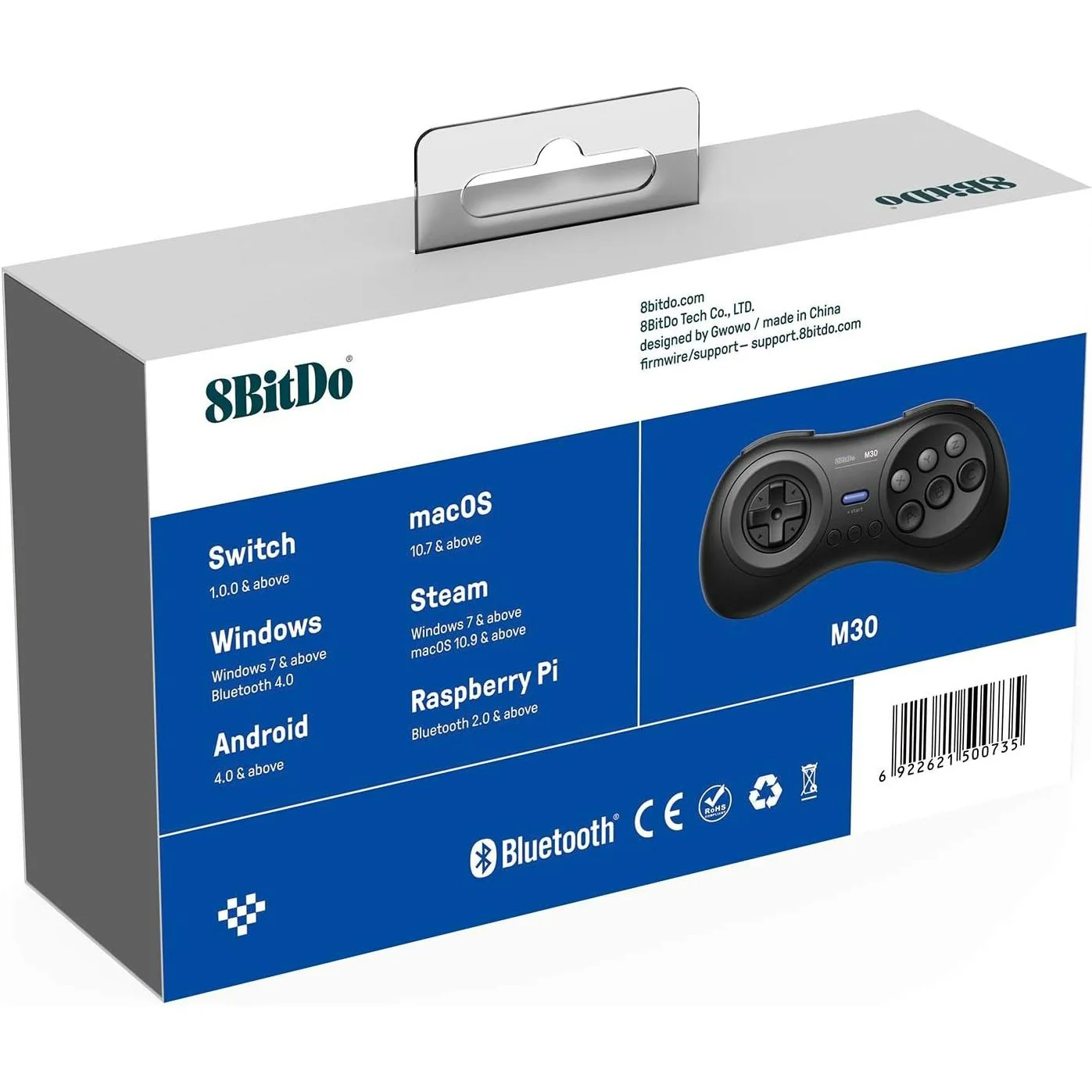 M30 bluetooth wireless gamepad for Nintendo Switch, Windows, Mac & Android - black | 8BitDo - Image 6