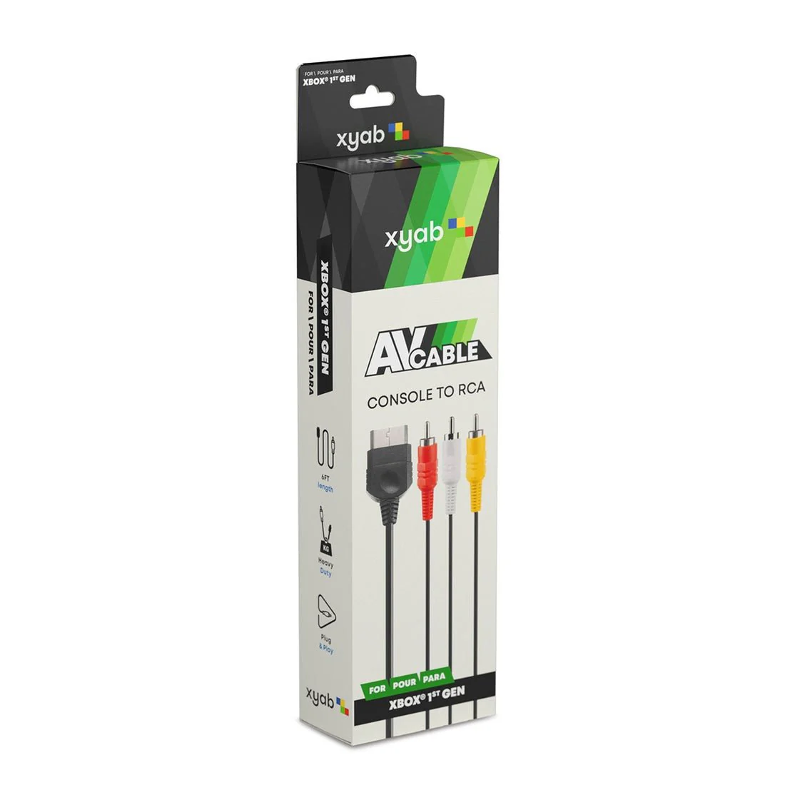 AV composite cable for Microsoft Xbox OG 1st gen RCA audio video lead 1.8m (6ft) | XYAB - Image 3