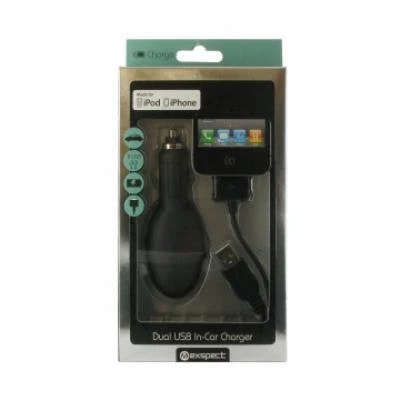Car Charger for iPhone iPod Apple Dual USB cable EX907 30 pin in car | Exspect - Image 2