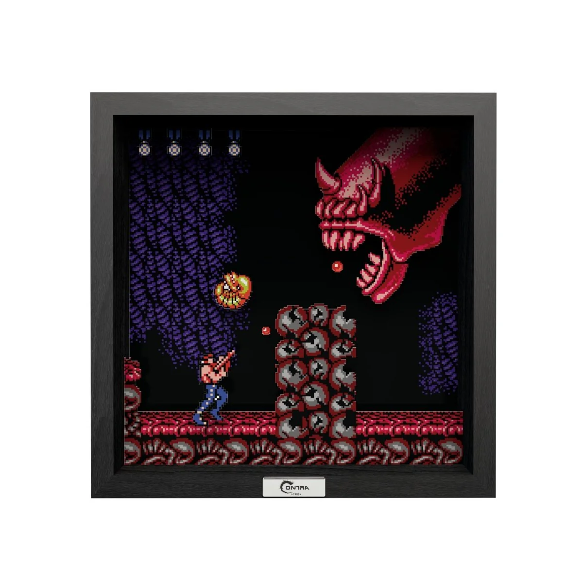 Contra Dragon God Java video game (1988) shadow box art officially licensed 9x9 inch (23x23cm) | Pixel Frames - Image 2