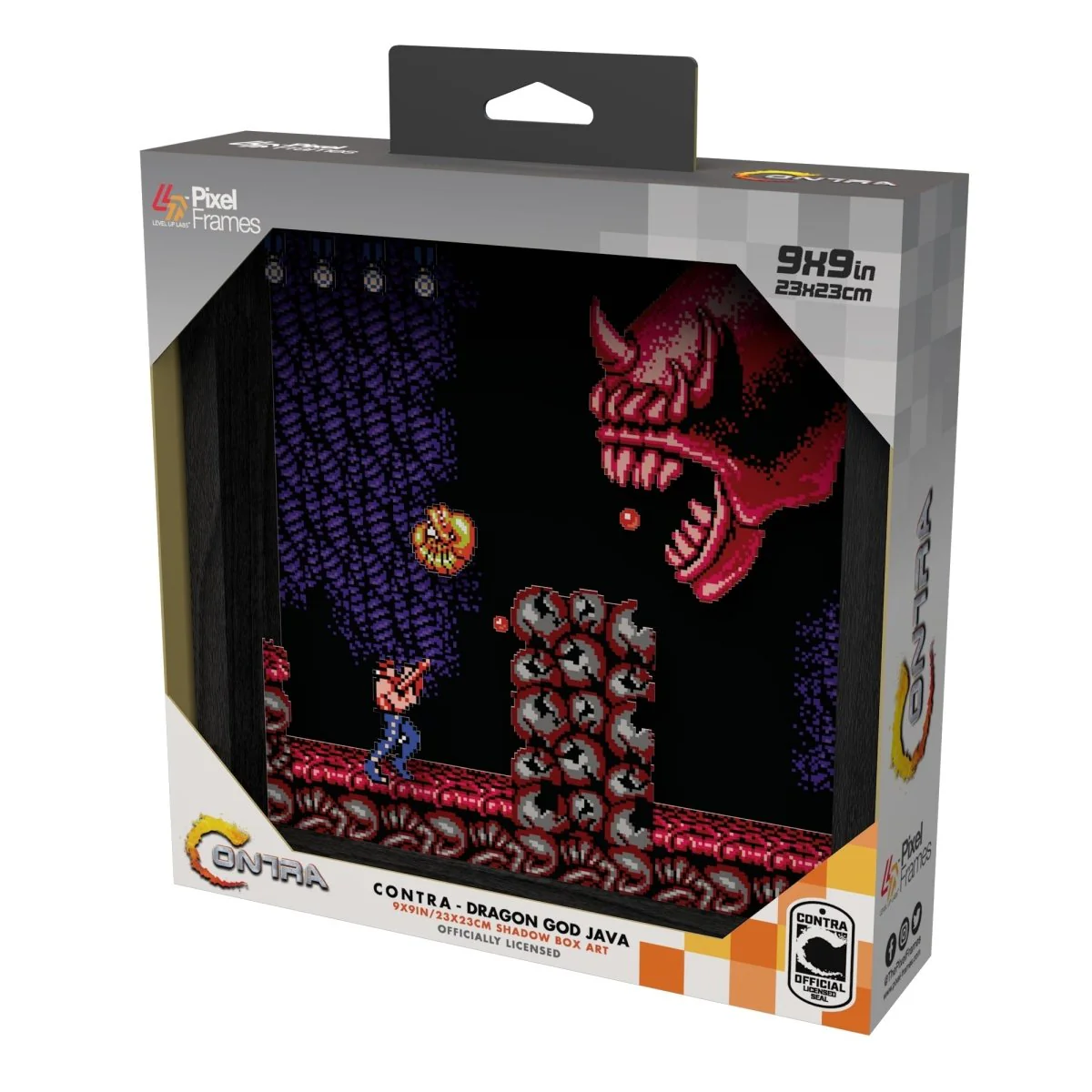 Contra Dragon God Java video game (1988) shadow box art officially licensed 9x9 inch (23x23cm) | Pixel Frames - Image 6