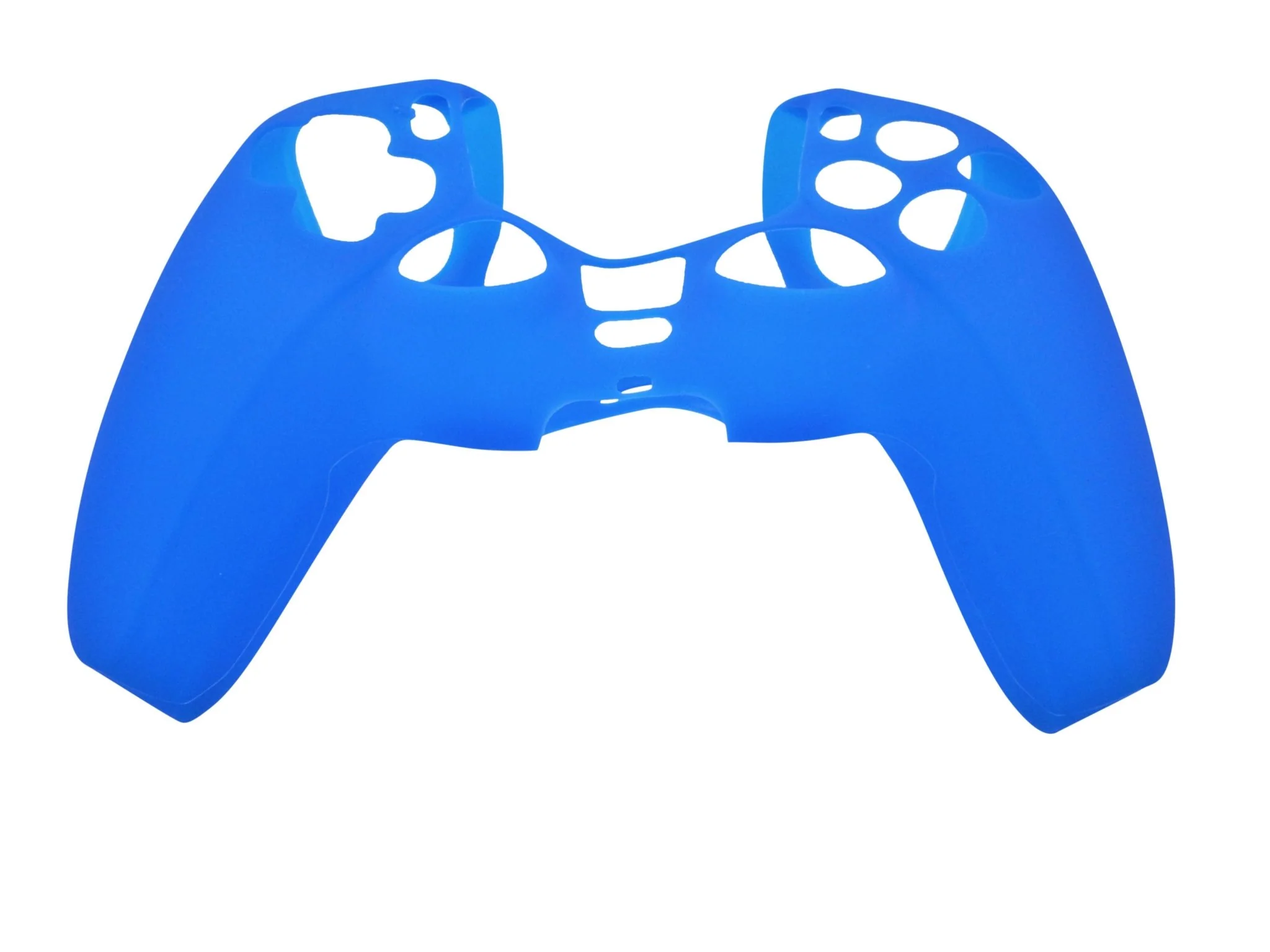 Cover grip for Sony PS5 controller soft silicone rubber skin with ribbed handle - Blue | ZedLabz - Image 2
