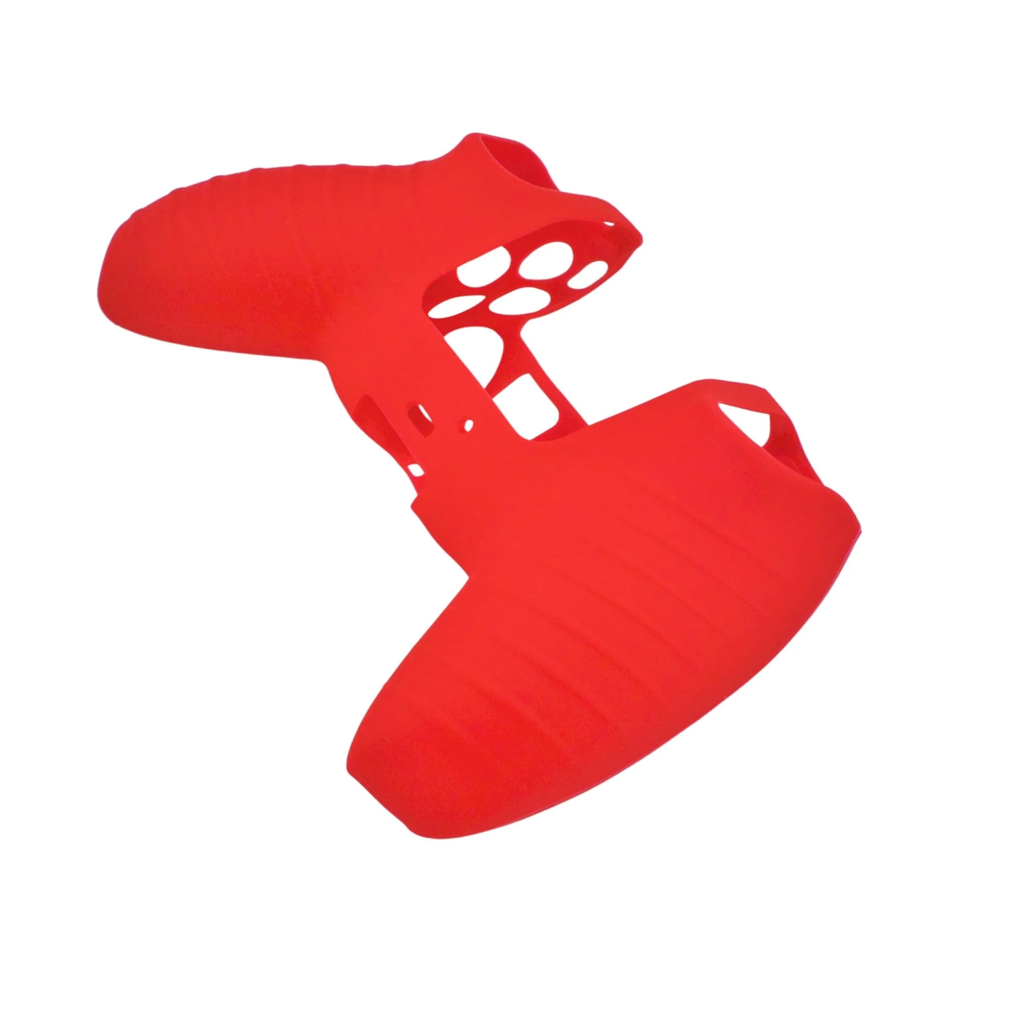Cover grip for Sony PS5 controller soft silicone rubber skin with ribbed handle - Red | ZedLabz - Image 7