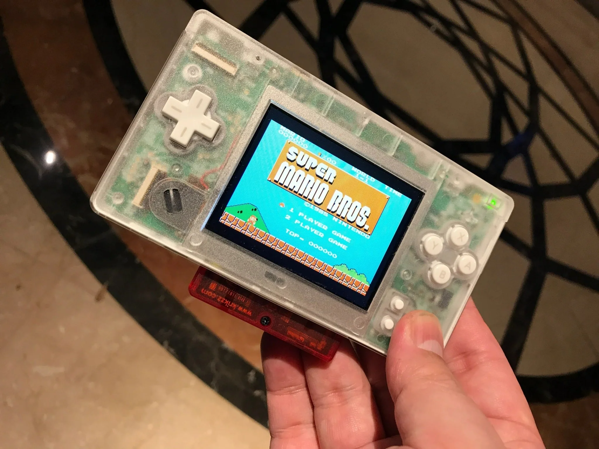 Faceplate for Game Boy Macro console (Nintendo DS Lite mod) - Frosted clear black | Retro game restore - Image 3