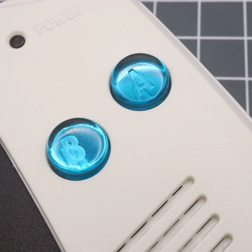 Hand cast custom resin buttons for Nintendo Game Boy Advance - Chrome Blue | Lab Fifteen Co - Image 2