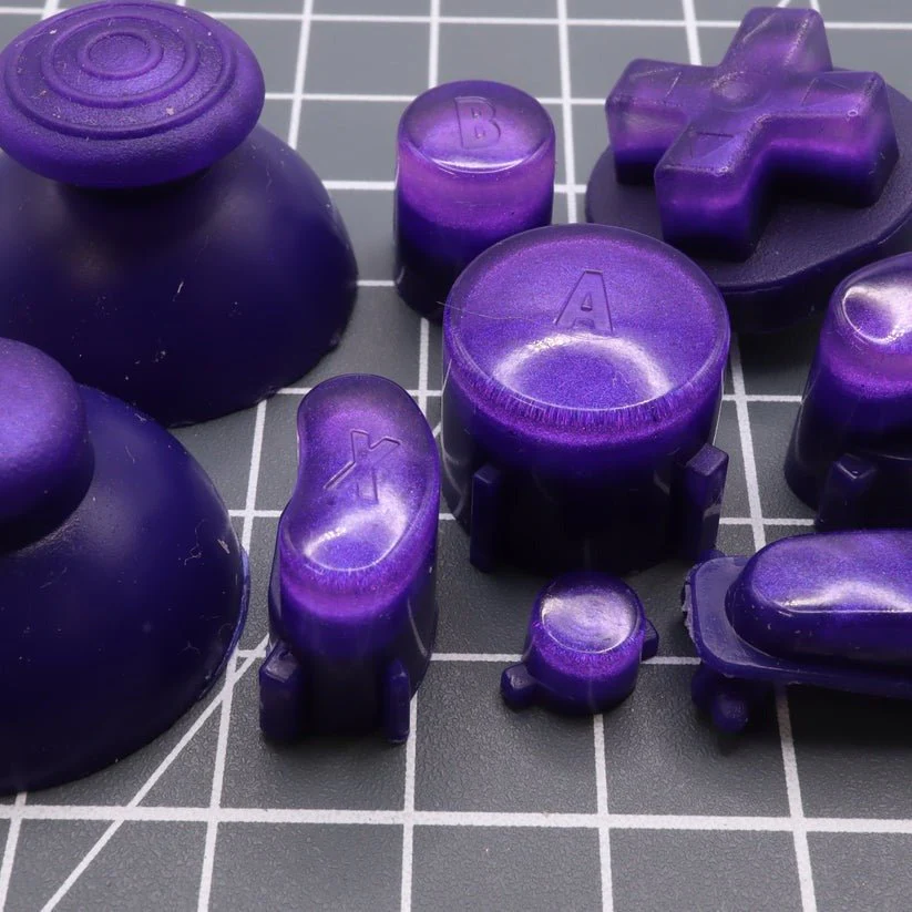 Hand cast custom resin buttons set for Nintendo GameCube - Grape candy [NGC] | Lab Fifteen Co - Image 2