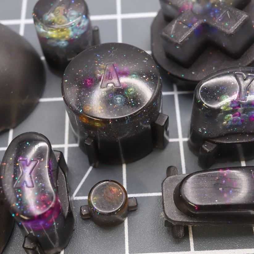 Hand cast custom resin buttons set for Nintendo GameCube - Solar system [NGC] | Lab Fifteen Co - Image 2