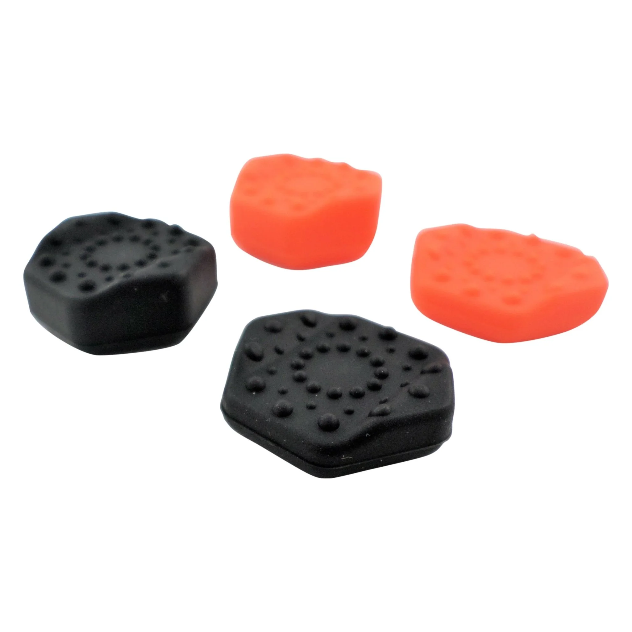 Hexagon thumbstick grip caps for Sony PS4 controller non slip extended heavy duty silicone - 4 pack Black & Orange | ZedLabz - Image 2