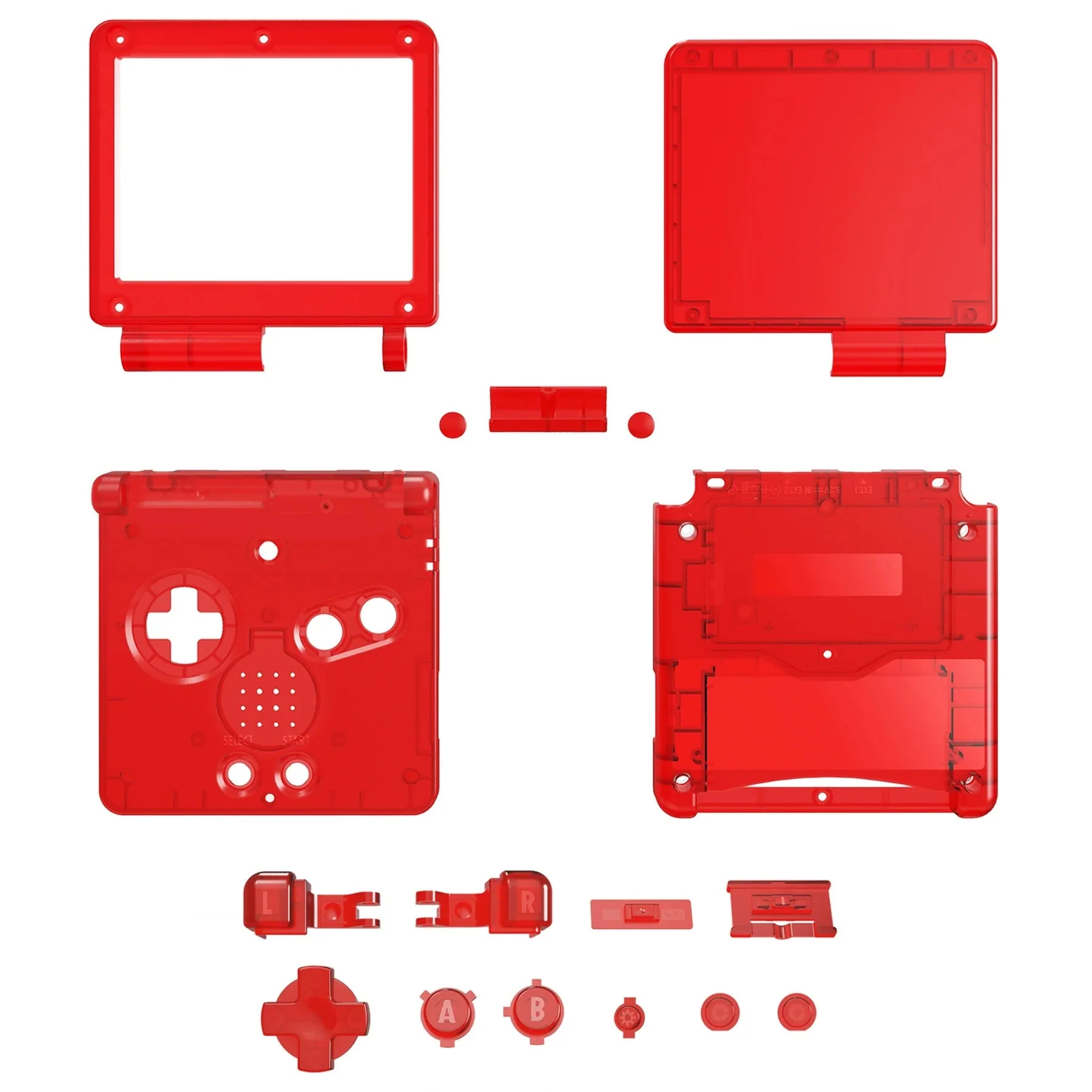 IPS ready shell for Nintendo Game Boy Advance SP custom modified replacement housing supports IPS & Original screens - Semi Transparent AGS GBA SP | eXtremeRate - Image 3