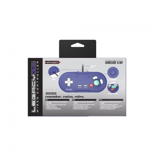 LegacyGC wired digital controller compatible with Nintendo GameCube & Wii* - Indigo Purple | Retro-Bit - Image 5