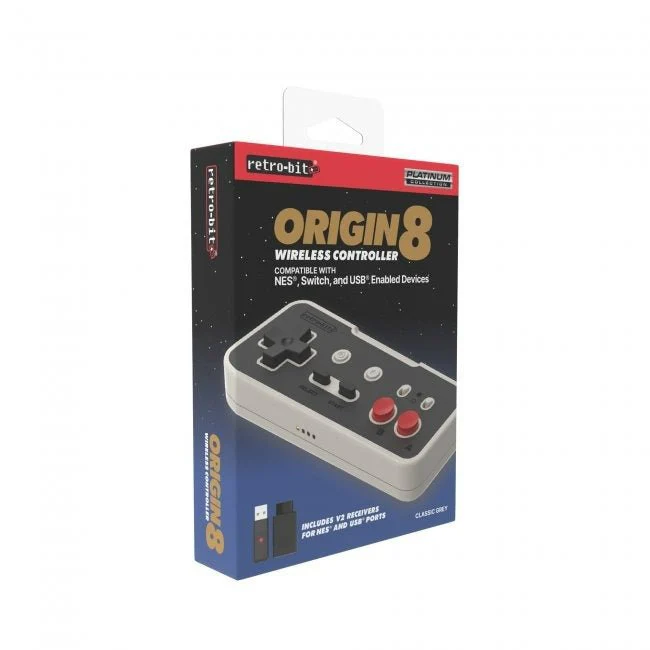 Origin8 Wireless controller for original Nintendo NES, Nintendo Switch & most USB enabled devices - Classic grey | Retro-Bit - Image 9