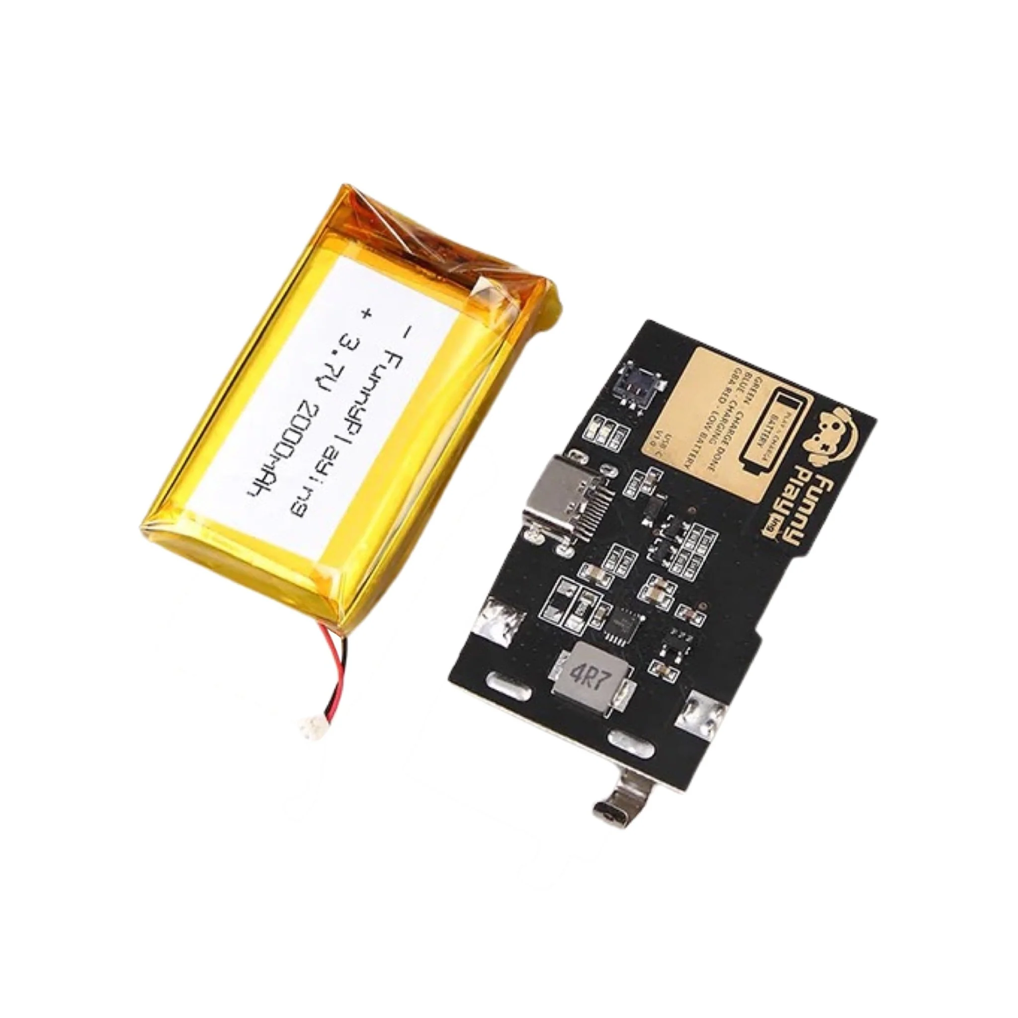 Rechargeable battery pack for Nintendo Game Boy Advance USB C mod 1800 Mah Lipo - MIRROR clear | Funnyplaying - Image 3