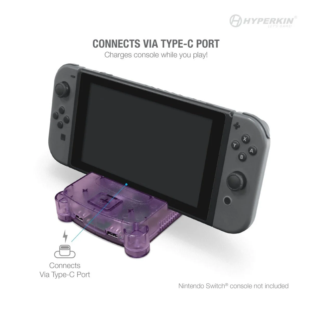 Retron S64 console dock for Nintendo Switch, Switch OLED & Switch Lite N64 style - Atomic purple | Hyperkin - Image 3
