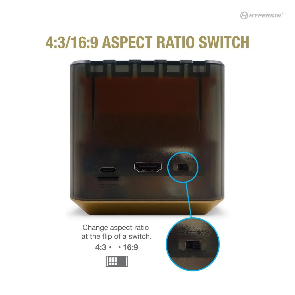 RetroN Sq HD gaming home console for Nintendo Game Boy, Color & Advance games - Black & gold | Hyperkin - Image 3