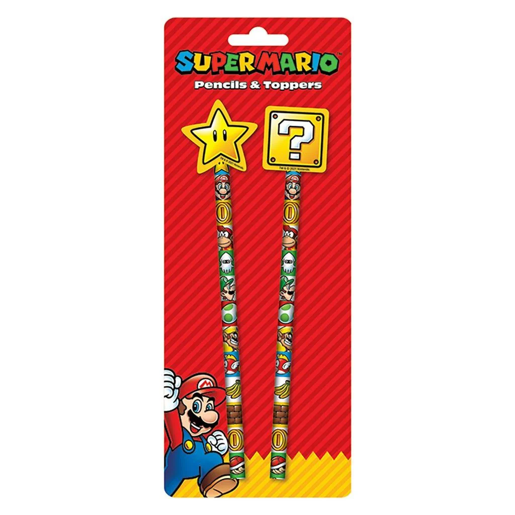 Super Mario spinning topper novelty pencils - 2 pack | Pyramid
