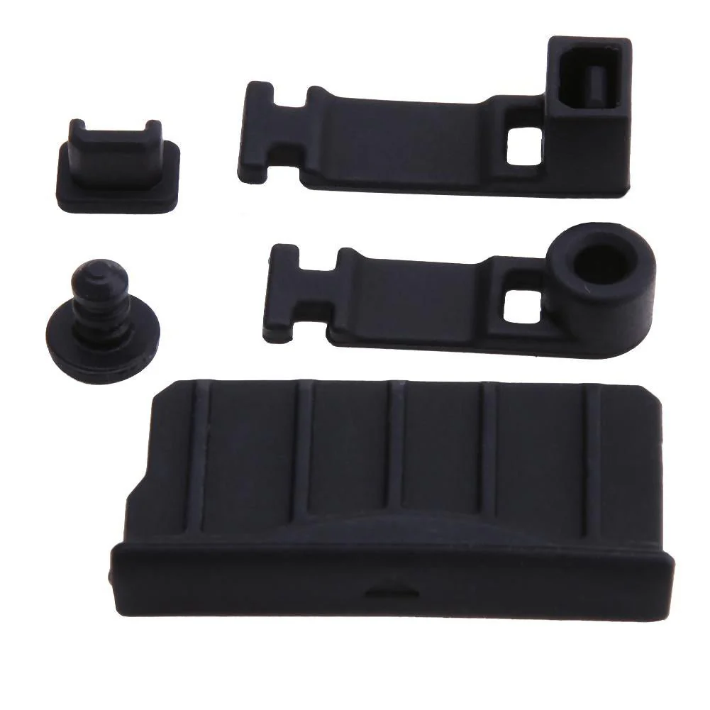 ZedLabz silicone rubber game slot headphones charging port dust cover plugs for Nintendo 3DS XL & New 3DS XL - black