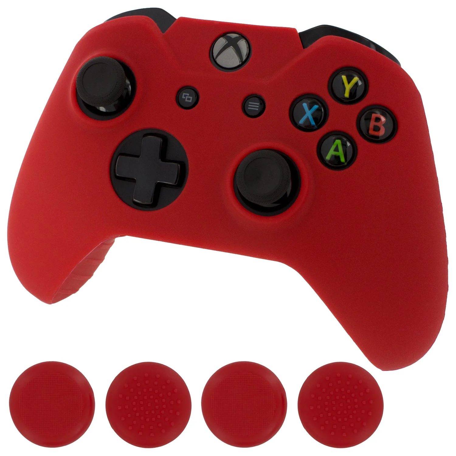 ZedLabz silicone rubber skin grip cover & thumb grip pack for Xbox One controller - red - Image 2